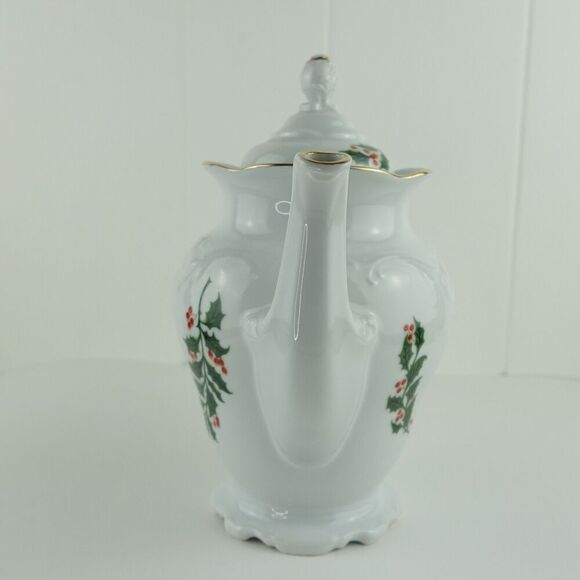 Royal Kent Holiday Holly Coffee Pot & Lid Poland - Picture 12 of 13